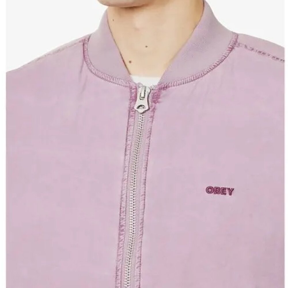 obey flight padded relaxed-fit woven-blend jacket SZ S - Picture 5 of 10